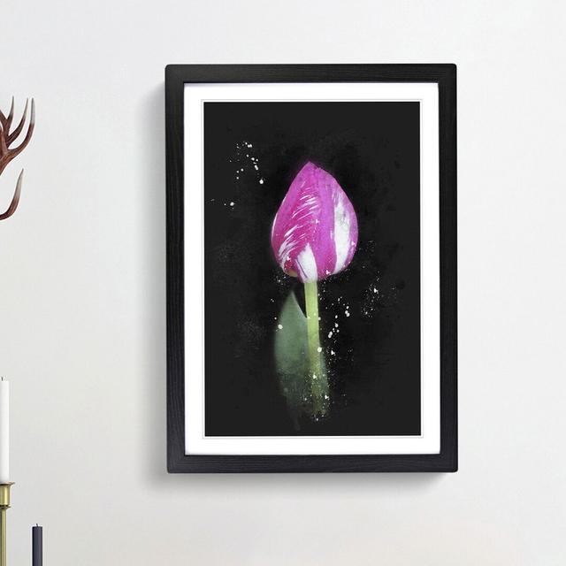 Petals of a Purple Tulip - Picture Frame Graphic Art Print East Urban Home Size: 87cm H x 62cm W x 2cm D, Frame Option: Black Framed on Productcaster.