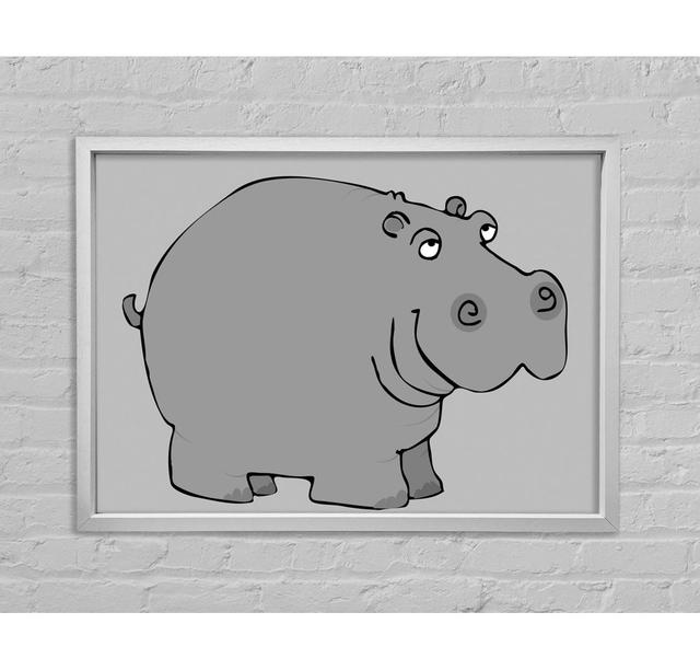 Big Fat Hippo Framed Print Bright Star Size: 100cm H x 141.4cm W x 3.3cm D, Colour: Grey on Productcaster.