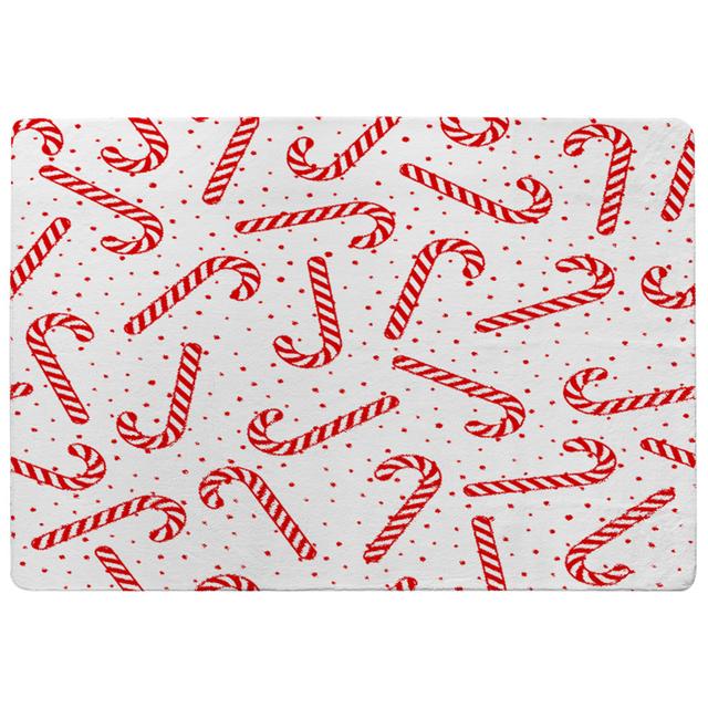 Blanton Canes Machine Woven Red/White Rug The Seasonal Aisle on Productcaster.