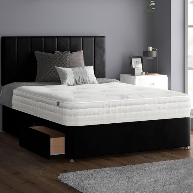 Ohioville Divan Bed Base Fairmont Park Colour: Black, Size: Small Double (4'), Storage Type: 2 Foot-end Drawers on Productcaster.