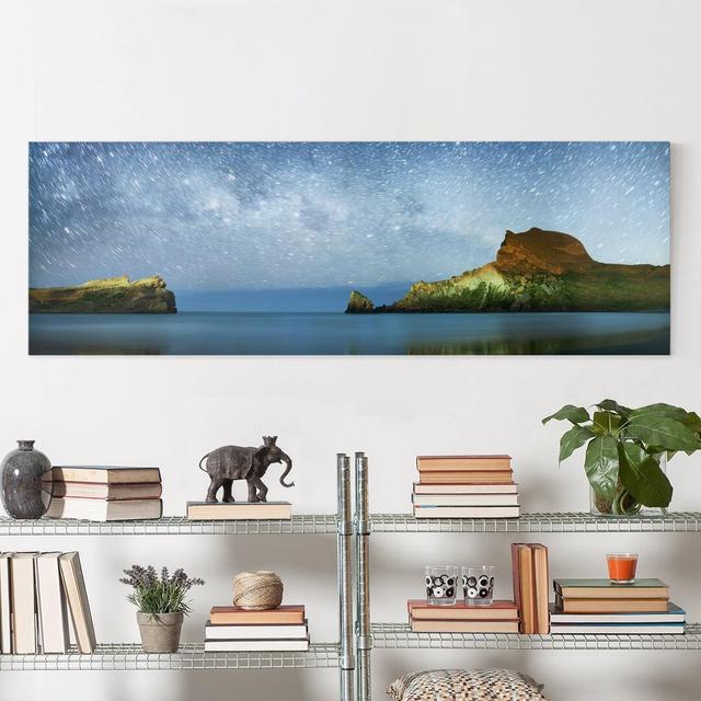 Starry Sky - Wrapped Canvas Graphic Art Ebern Designs Format: 260g/m² canvas, Size: 40cm H x 120cm W on Productcaster.