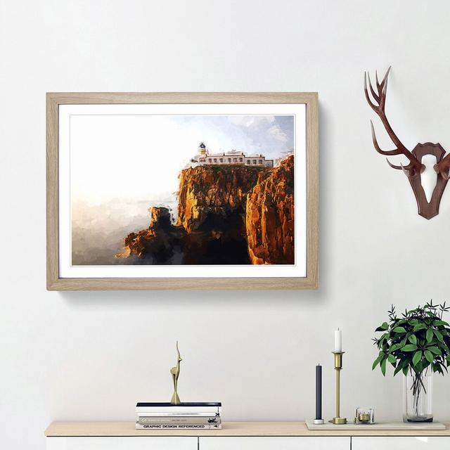 Lighthouse in the Isle of Skye Scotland - Picture Frame Graphic Art Print East Urban Home Size: 62cm H x 87cm W x 2cm D, Frame Option: Oak Framed on Productcaster.