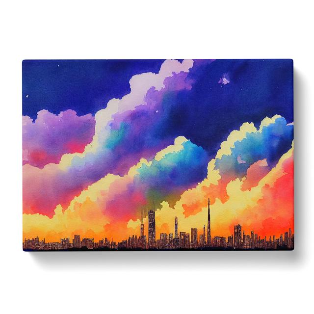 Mysterious Skyline Architecture - Wrapped Canvas Print ClassicLiving Size: 50cm H x 76cm W x 3cm D on Productcaster.