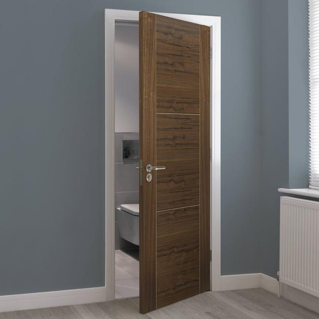 Mistral Walnut Veneer Internal Door Prefinished JB Kind Doors Door Size: 198.1cm H x 83.8cm W x 3.5cm D on Productcaster.