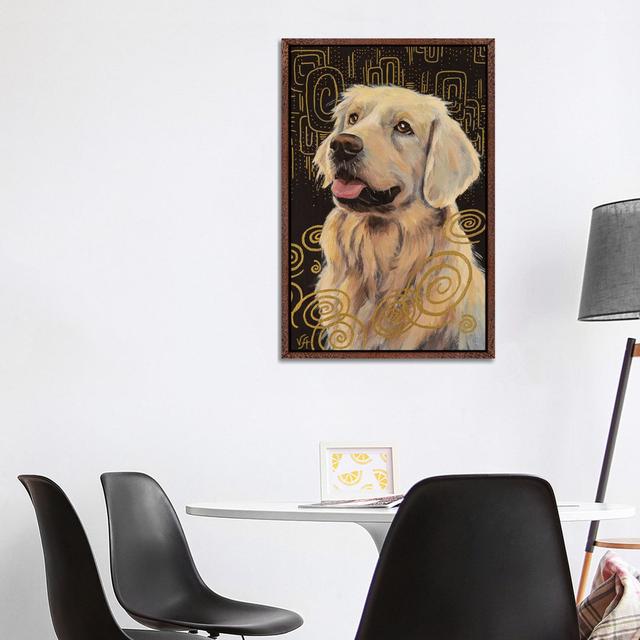 Gold Retriever von Alona Vakhmistrova - Galerie-verpackte Leinwand Giclée auf Leinwand Lark Manor Format: Schattenfugenrahmen in klassischer Holzausfü on Productcaster.