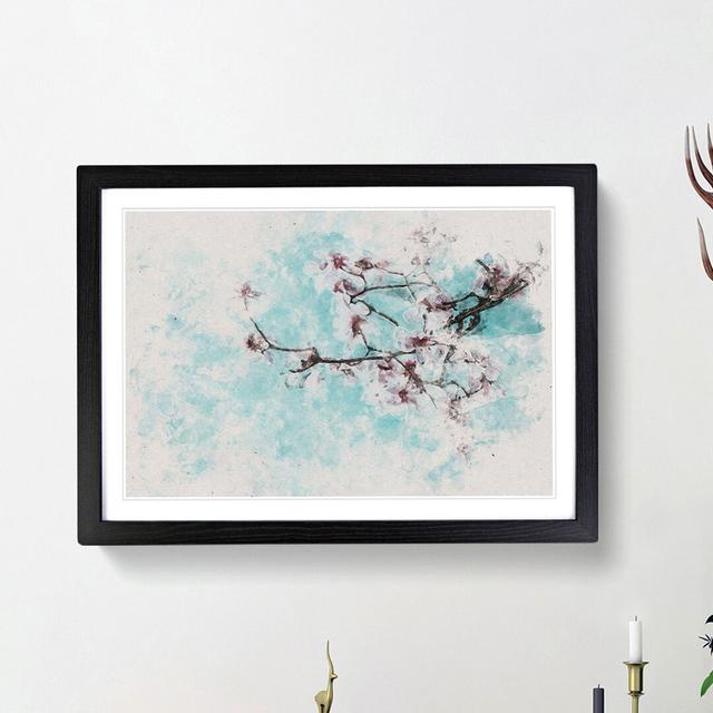 Pale Pink Cherry Blossom Tree - Picture Frame Painting Print on MDF East Urban Home Size: 33cm H x 45cm W x 2cm D, Frame Option: Black Framed on Productcaster.