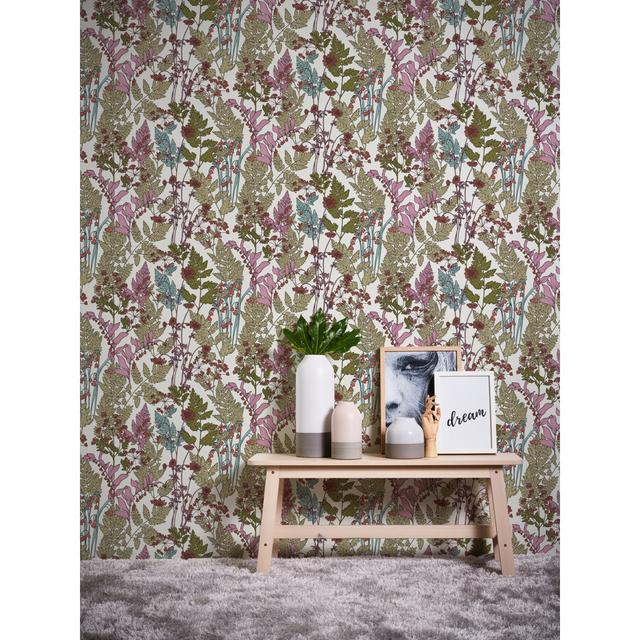 Floral Impression Flower 10.05m x 53cm Matte Wallpaper Roll Architects Paper Colour: Green/Red on Productcaster.