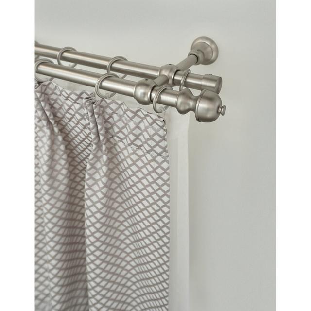 Lynelle Curtain Double Pole and Hardware Set Symple Stuff Size: 5 cm H x 260 cm W x 10 cm D, Finish: Nickel Matt on Productcaster.