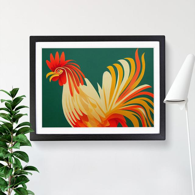 Incredible Rooster Abstract - Picture Frame Graphic Art Brambly Cottage Frame Colour: Black, Size: 25cm H x 34cm W x 2cm D on Productcaster.