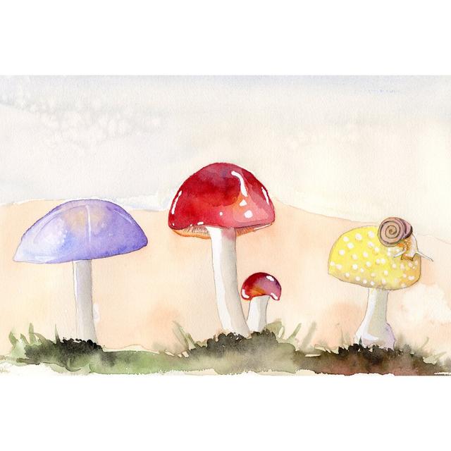 Faerie Mushrooms II by Alicia Ludwig - Wrapped Canvas Painting August Grove Size: 30cm H x 46cm W on Productcaster.