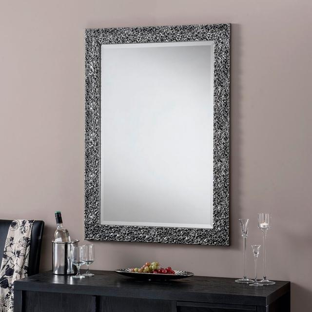 Adele Framed Wall Mounted Accent Mirror in Grey Rosdorf Park Size: 106cm H x 76cm W on Productcaster.