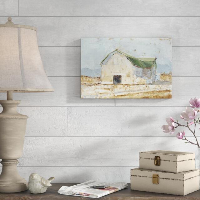 Whitewashed Barn IV by Ethan Harper - Wrapped Canvas Painting Print Blue Elephant Size: 30cm H x 46cm W on Productcaster.