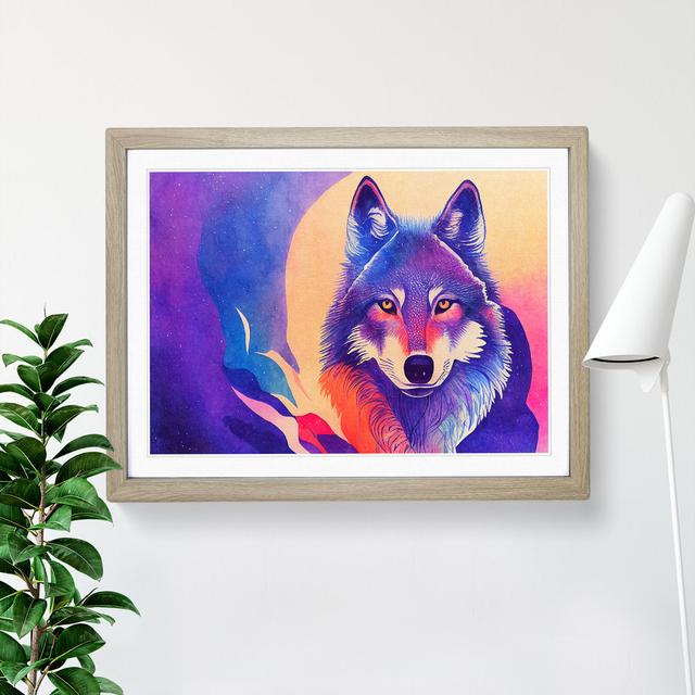 Watercolour Wolf Vol.3 Abstract - Single Picture Frame Print Alpen Home Size: 46cm H x 64cm W, Format: Oak on Productcaster.