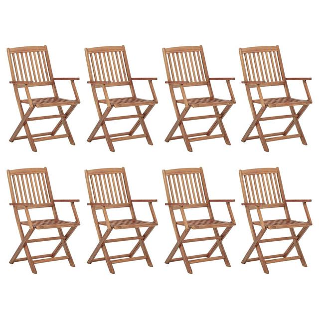 Bothel Folding Stacking Acacia Patio Dining Chair (Set of 8) Rosalind Wheeler on Productcaster.