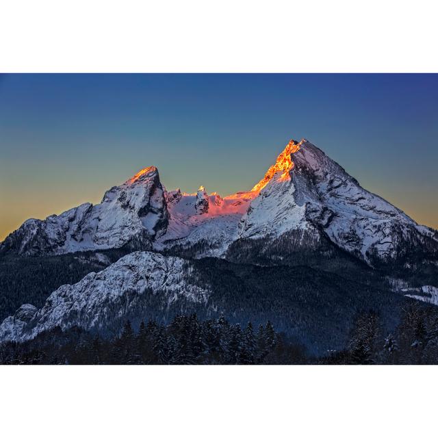 Watzmann At Sunrise In Winter by DieterMeyrl - Wrapped Canvas Print Wall Art Production Network Size: 61cm H x 91cm W x 3.8cm D on Productcaster.