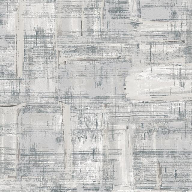 Lustre Collection Metallic Abstract 10.05m x 53cm Wallpaper Roll Borough Wharf Colour: Silver on Productcaster.