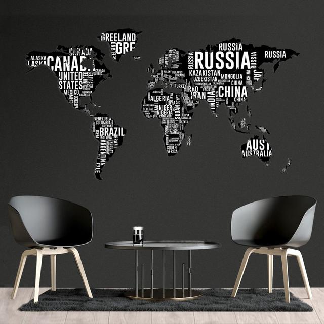 Leinwandbild World map - Continents names Williston Forge Größe: 130 x 72 cm on Productcaster.