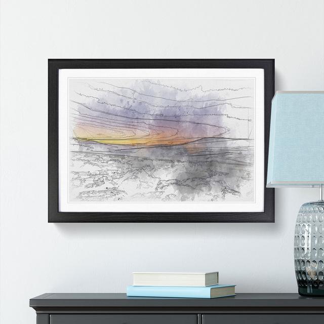 Sunrise over the Yorkshire Dales Sketch - Picture Frame Graphic Art Print East Urban Home Size: 62cm H x 87cm W x 2cm D, Frame Option: Black Framed on Productcaster.