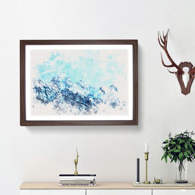 Mountain Blues - Picture Frame Graphic Art Print East Urban Home Frame Option: Walnut Framed, Size: 62cm H x 87cm W x 2cm D on Productcaster.