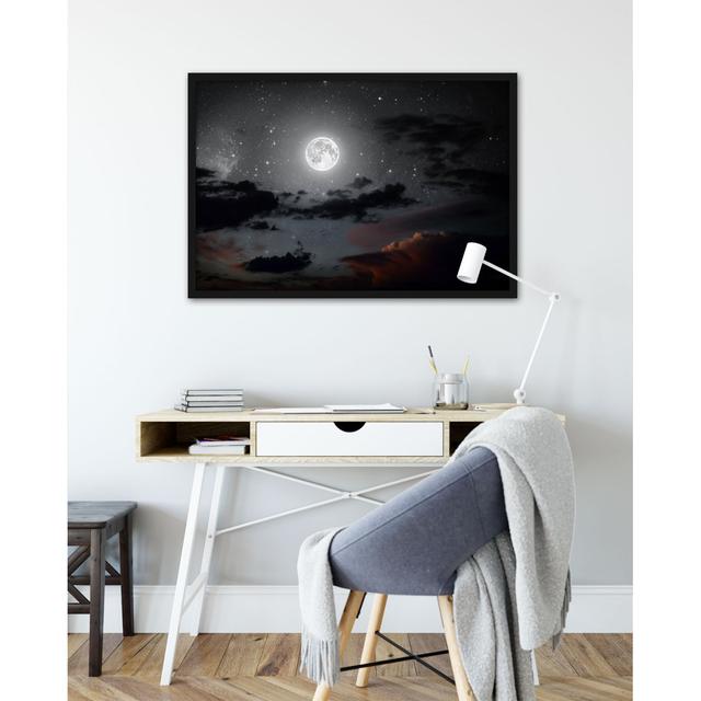 Gerahmtes Foto "Luminous Moon in the Night Sky" ModernMoments Größe: 55 cm H x 40 cm B x 2.5 cm T on Productcaster.