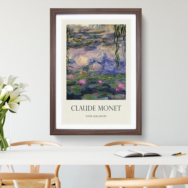 Water Lilies Lily Pond Vol.11 by Claude Monet - Picture Frame Art Prints East Urban Home Size: 65cm H x 48cm W x 2cm D, Frame Option: Walnut Framed on Productcaster.