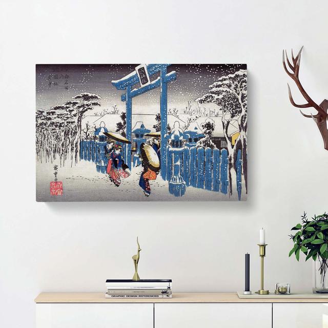 Gion Shrine In Snow by Utagawa Hiroshige - Wrapped Canvas Painting East Urban Home Size: 40cm H x 60cm W x 3cm D on Productcaster.