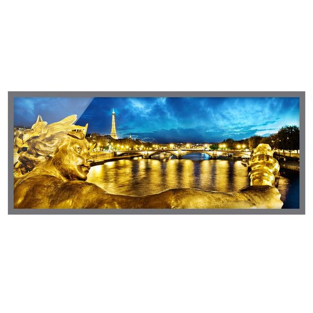 Golden Paris - Picture Frame Photograph Canora Grey Size: 30cm H x 75cm W x 2cm D, Frame Option: Grey Framed on Productcaster.