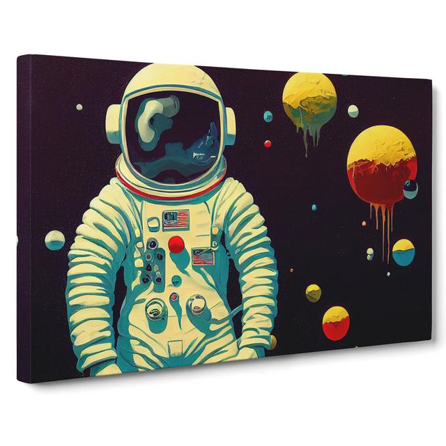 Painted Astronaut - Wrapped Canvas Painting Borough Wharf Size: 50cm H x 76cm W x 3cm D on Productcaster.