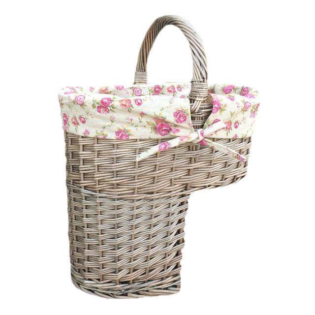 Stair Wicker Basket with Garden Rose Lining Lily Manor on Productcaster.