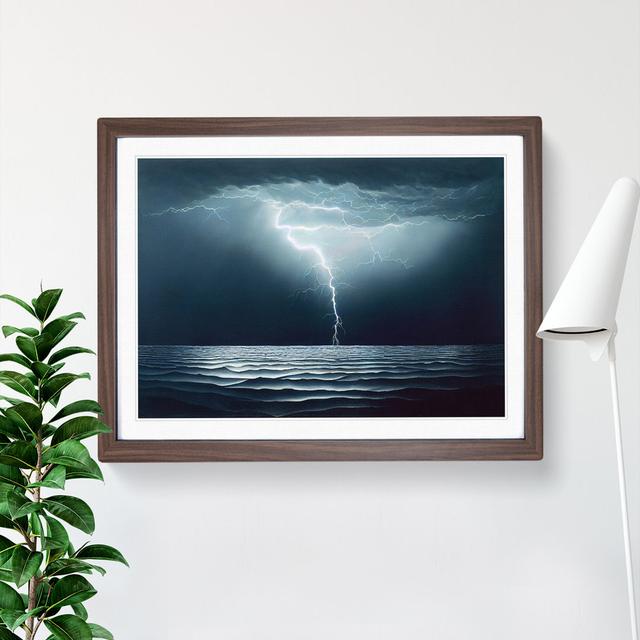 Electrifying Ocean Thunderstorm House of Hampton Size: 46cm H x 64cm W x 2cm D, Frame Colour: Walnut on Productcaster.