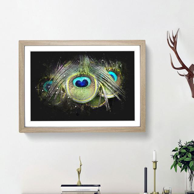 Peacock Feathers - Picture Frame Graphic Art Print East Urban Home Frame Option: Oak Framed, Size: 45cm H x 63cm W x 2cm D on Productcaster.