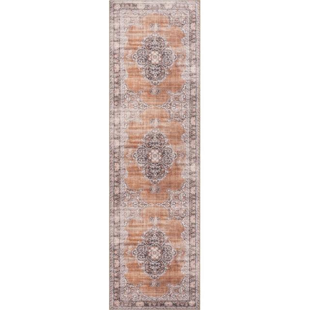 Nile Tarifa Bohemian Medallion Machine Woven Rust Rug Well Woven Rug Size: Rectangle 63 x 220 cm on Productcaster.