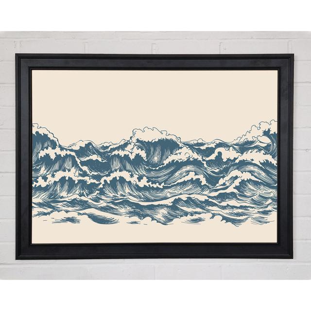 Rippled Ocean Crash Framed Print Highland Dunes Size: 21cm H x 29.7cm W x 1.5cm D on Productcaster.