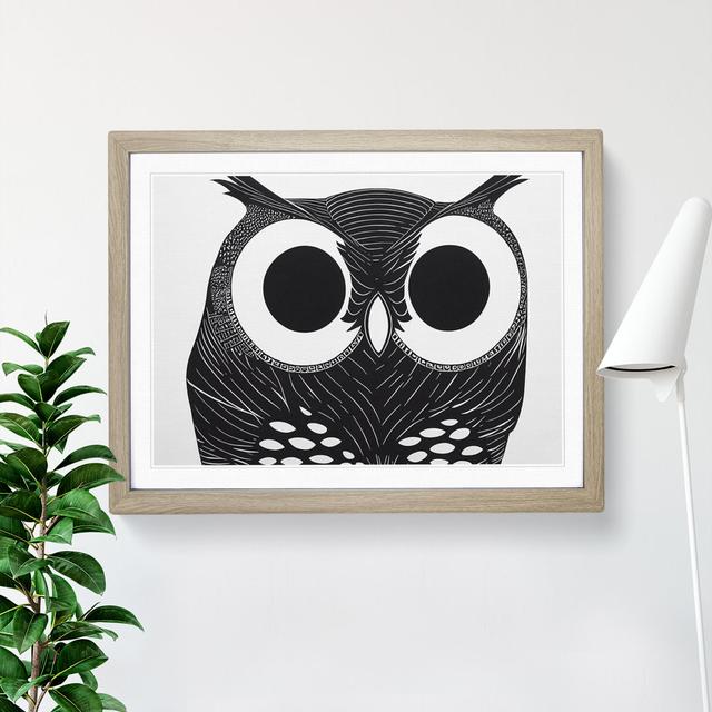 Unique Owl Art Vol.3 - Picture Frame Graphic Art Alpen Home Frame Colour: Oak, Size: 34cm H x 46cm W x 2cm D on Productcaster.