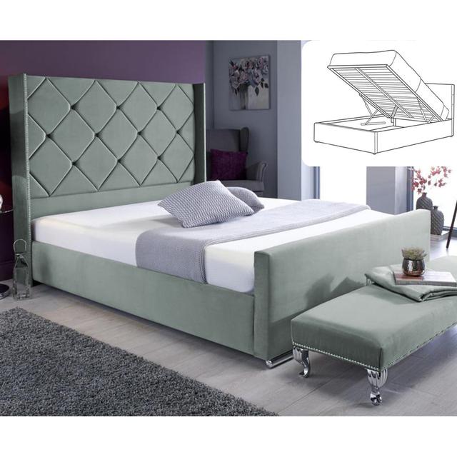 Upholstered Ottoman Bed Britainsleep Size: Single (3'), Colour: Chrome on Productcaster.