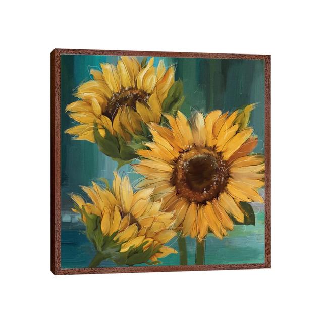 Sunflower I by Ansel Adams - Painting on Canvas Brambly Cottage Format: Classic Brown Wood Framed, Size: 45.72cm H x 45.72cm W x 3.81cm D on Productcaster.