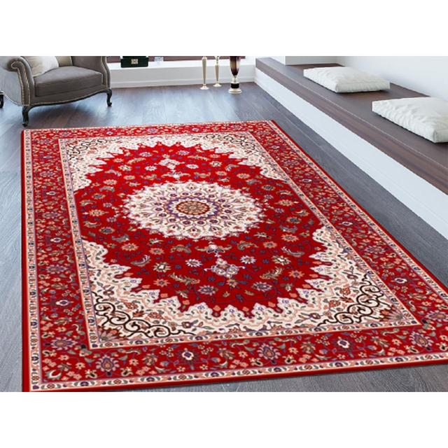 Hepatique Oriental Machine Woven Red Area Rug Rosalind Wheeler Rug Size: Rectangle 160 x 230cm on Productcaster.