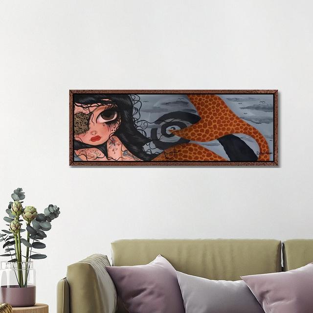 Cleo The Mermaid - Panoramic Print on Canvas Happy Larry Size: 40.64cm H x 121.92cm W x 3.81cm D, Format: Classic Brown Wood Framed on Productcaster.