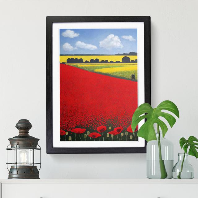 Lessly Poppy Flower Field Landscape Vol.1 - Picture Frame Print ClassicLiving Frame Option: Black, Size: 34cm H x 25cm W on Productcaster.