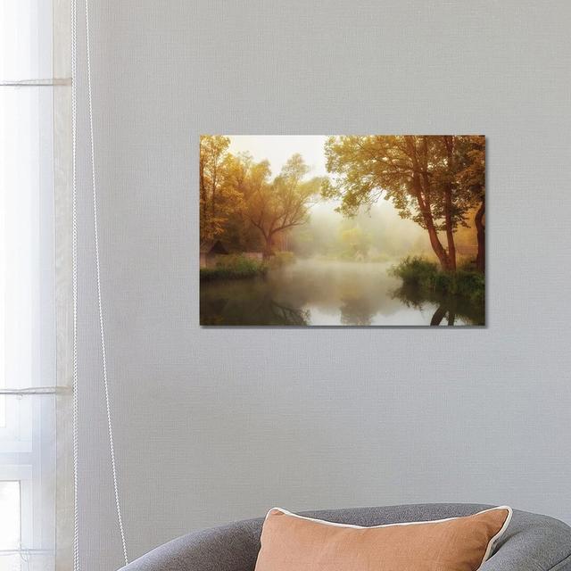 Foggy Autumn by Leicher Oliver - Wrapped Canvas Photograph Union Rustic Size: 45.72cm H x 66.04cm W x 3.81cm D on Productcaster.