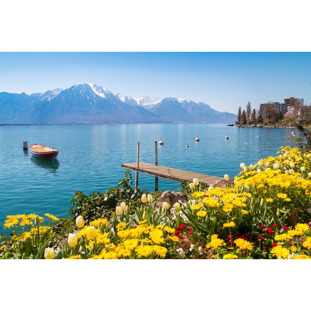 Swiss Riviera Of Lake Geneva, Leman In Montreux, Switzerland Highland Dunes Size: 81cm H x 122cm W on Productcaster.