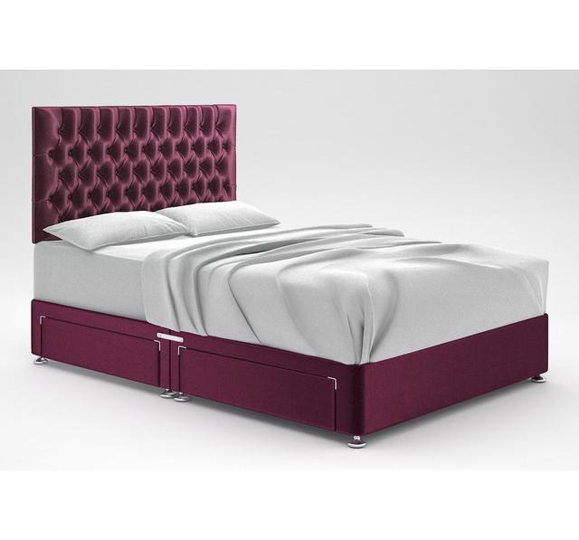 Zawacki Divan Bed Base 17 Stories Colour: Boysenberry, Storage Type: 4 Drawers, Size: King (5') on Productcaster.