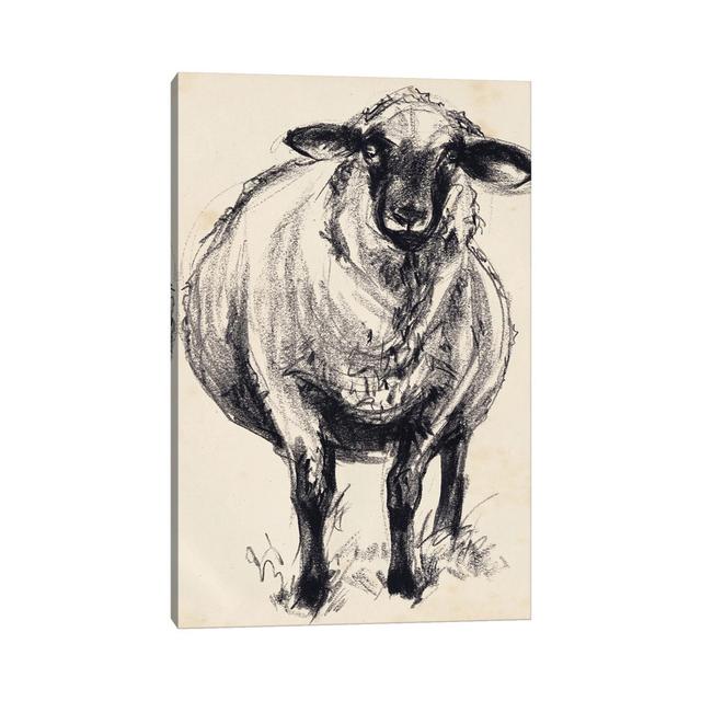 Charcoal Sheep II by Jennifer Paxton Parker - Wrapped Canvas Painting Brambly Cottage Size: 45.72cm H x 30.48cm W x 1.91cm D on Productcaster.