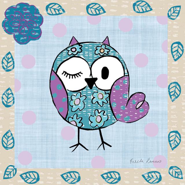 Whimsy Owls III by Farida Zaman - Wrapped Canvas Graphic Art Maturi Size: 30cm H x 30cm W x 3.8cm D on Productcaster.