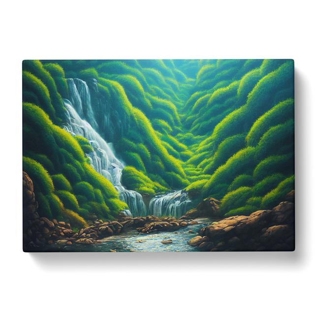 XXX-H1022-WF-8503X Sublime Waterfall - Wrapped Canvas Print Alpen Home Size: 50cm H x 76cm W x 3cm D on Productcaster.