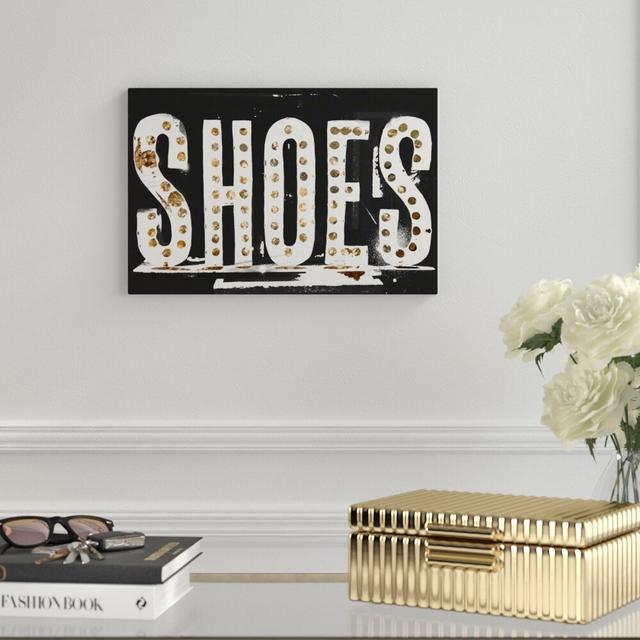 Bling Shoes - Typography Print East Urban Home Size: 152cm H x 102cm W x 1cm D, Format: Wrapped Canvas on Productcaster.