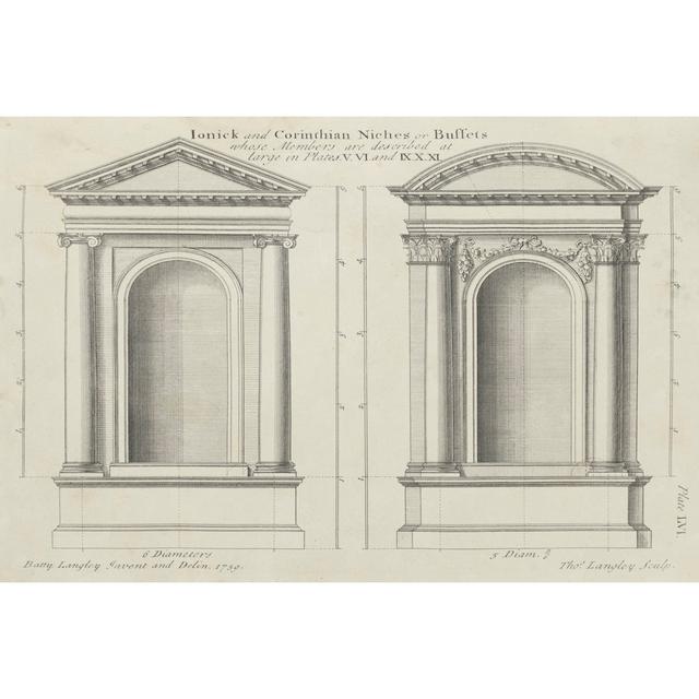 Ionic And Corinthian Niches by Langley - Wrapped Canvas Art Prints Williston Forge Size: 81cm H x 122cm W x 3.8cm D on Productcaster.