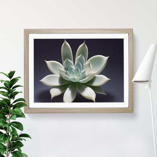 Exquisite Succulent Plant - Single Picture Frame Print 17 Stories Frame Colour: Oak, Size: 46cm H x 64cm W x 2cm D on Productcaster.