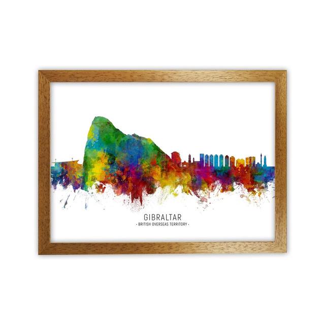 Gibraltar Skyline by Michael Tompsett - Print Ebern Designs Format: Brown Framed, Size: 25cm H x 34cm W x 3cm D on Productcaster.