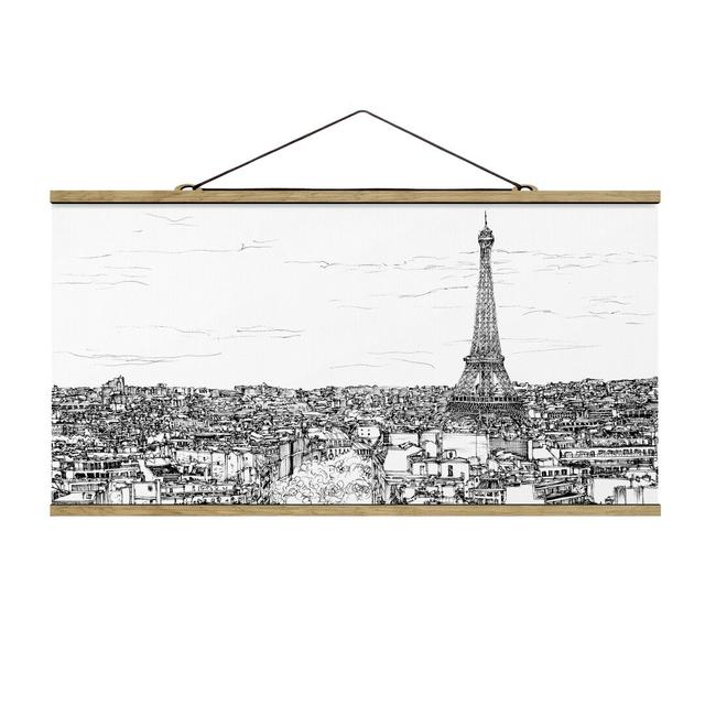 City study - Paris - Graphic Art Print Fleur De Lis Living Size: 50cm H x 100cm W x 0.3cm D on Productcaster.